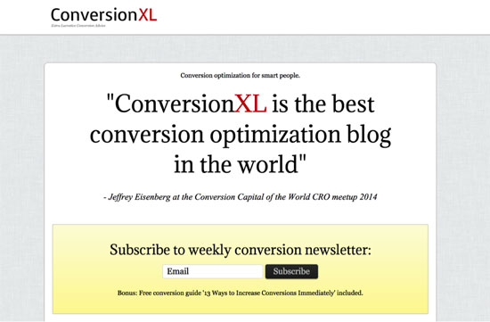 Viết nội dung landing page của conversionXL